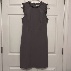 J. Crew Ruffle Neck Sheath Dress Sleeveless Size 6